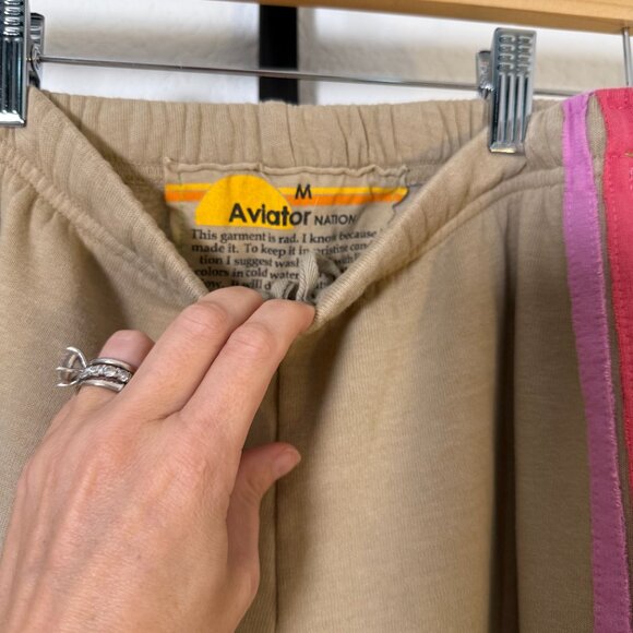 Aviator Nation Striped Sweatpants Medium - Picture 3 of 4